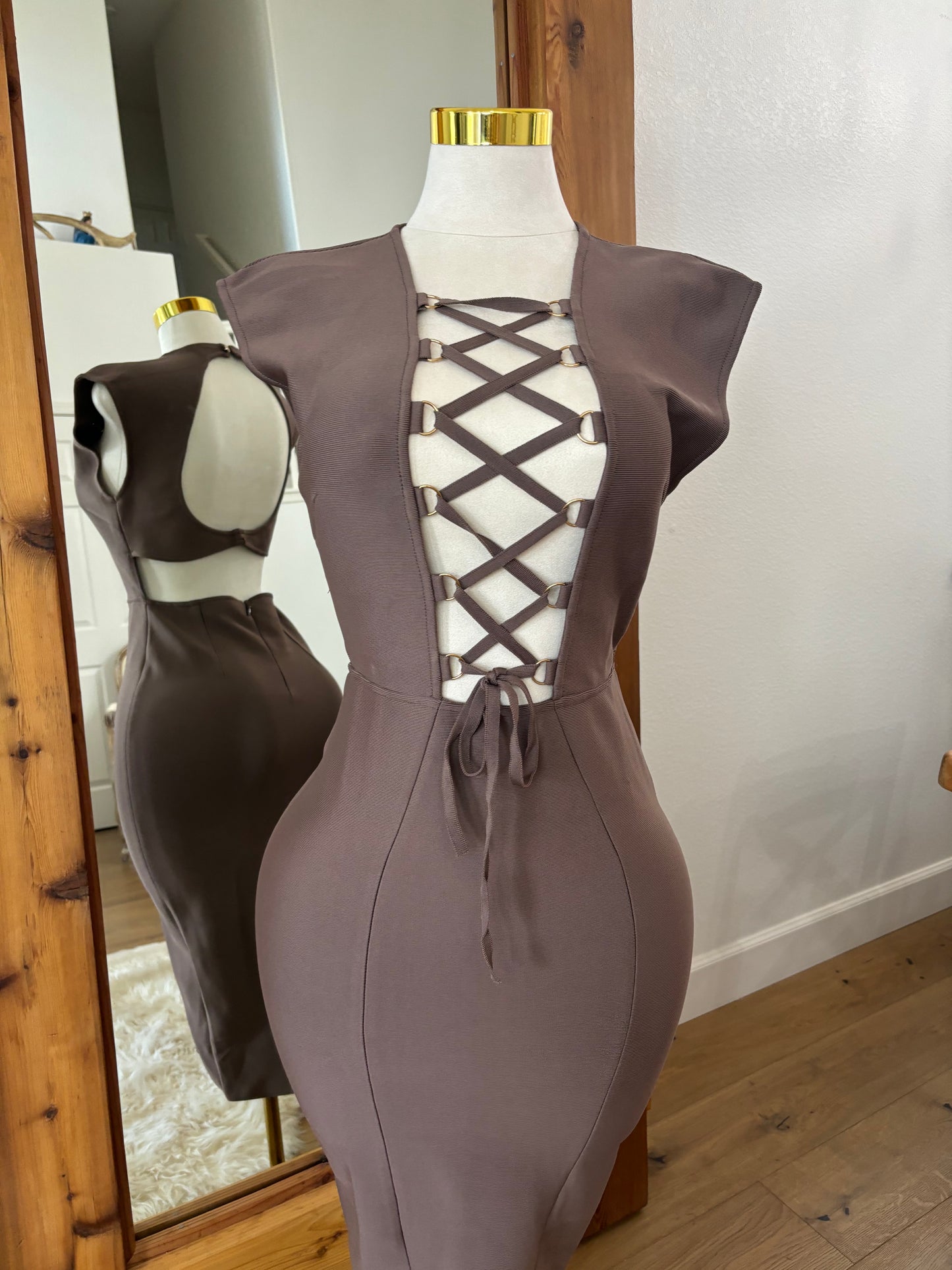 Lace Up Bandage Dress