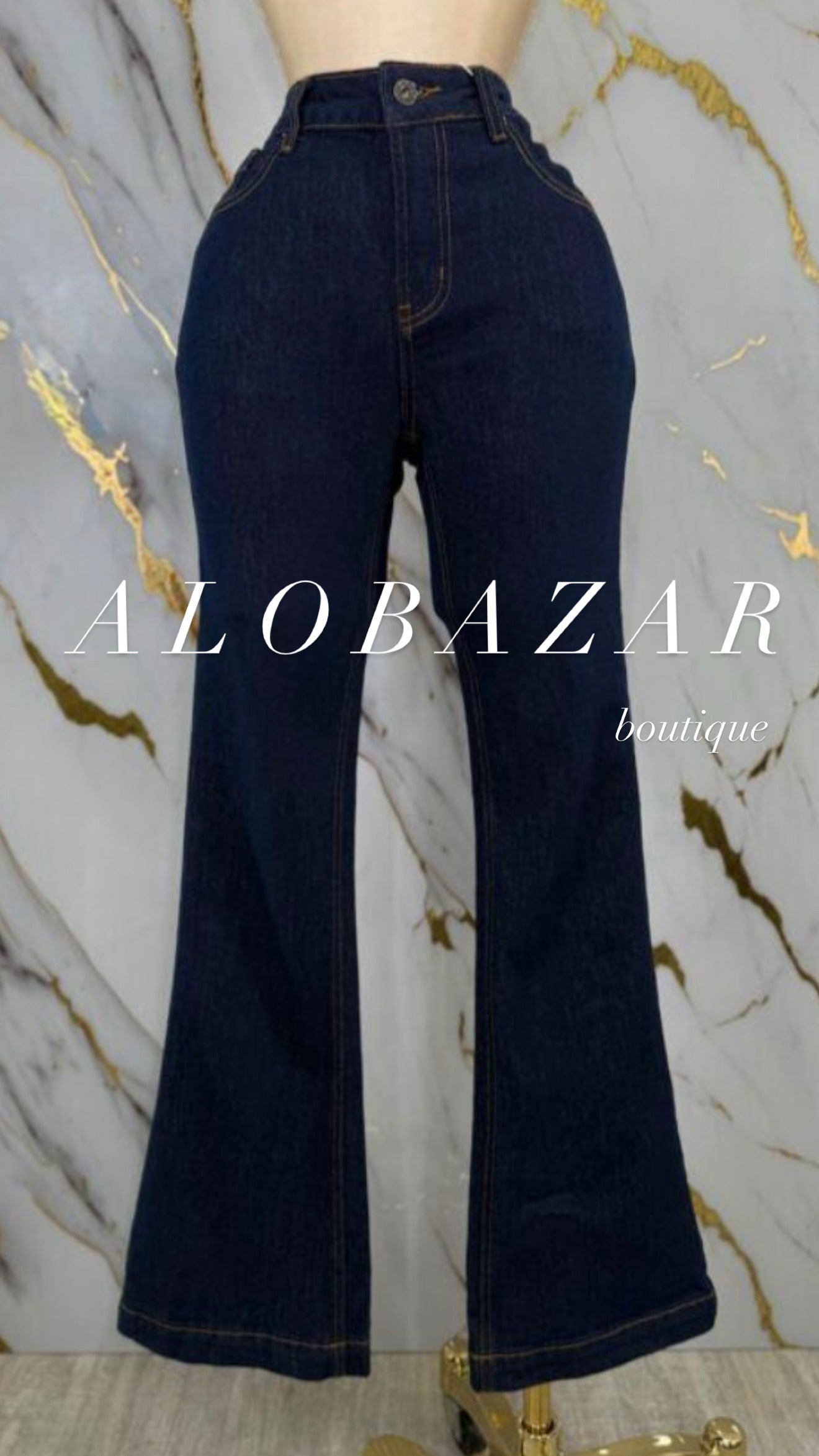 Dark Wash, Mid-Rise, Flare Jean