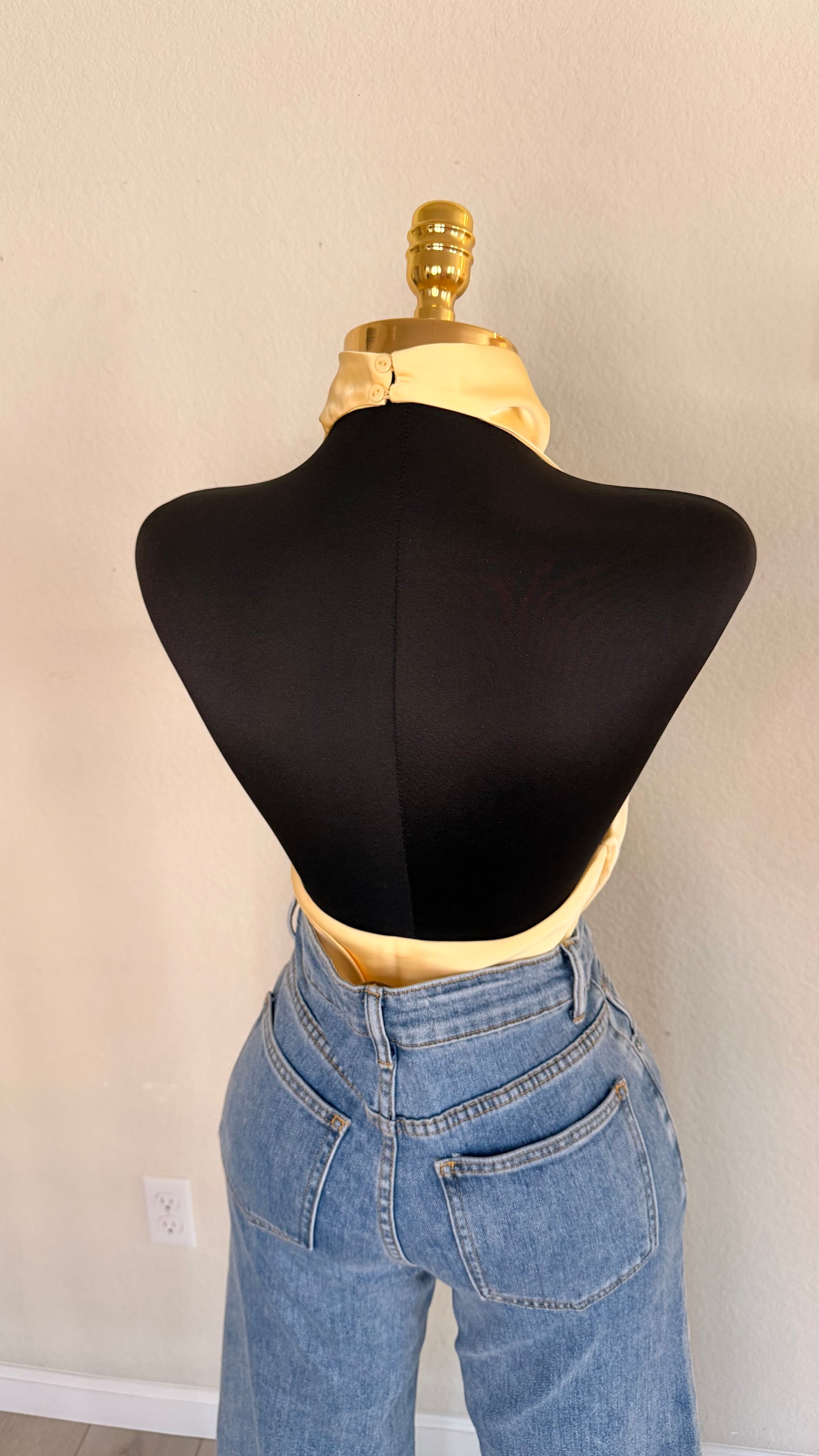 Silk Halter Top- Yellow