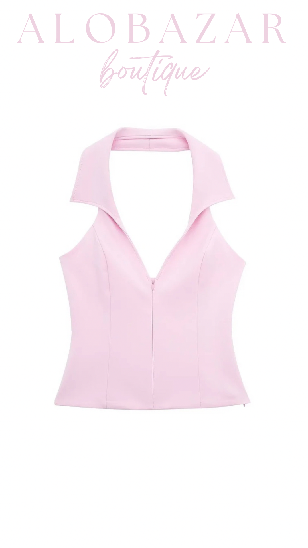 Zarah Halter Zipper Top