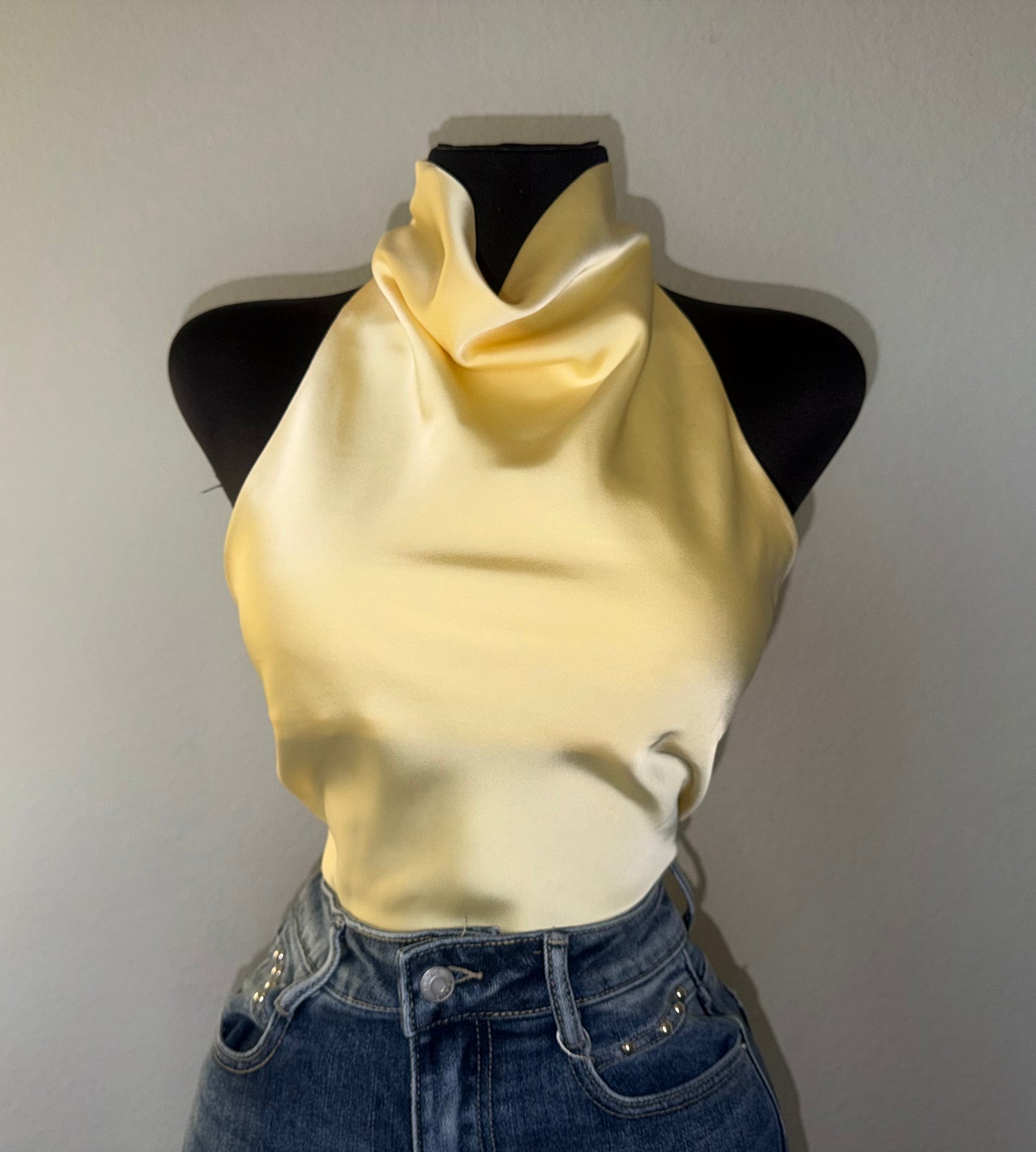 Silk Halter Top- Yellow
