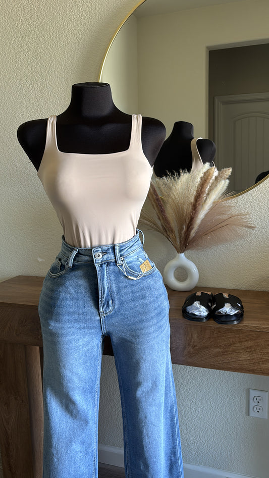 Beige Double Layer BodySuit