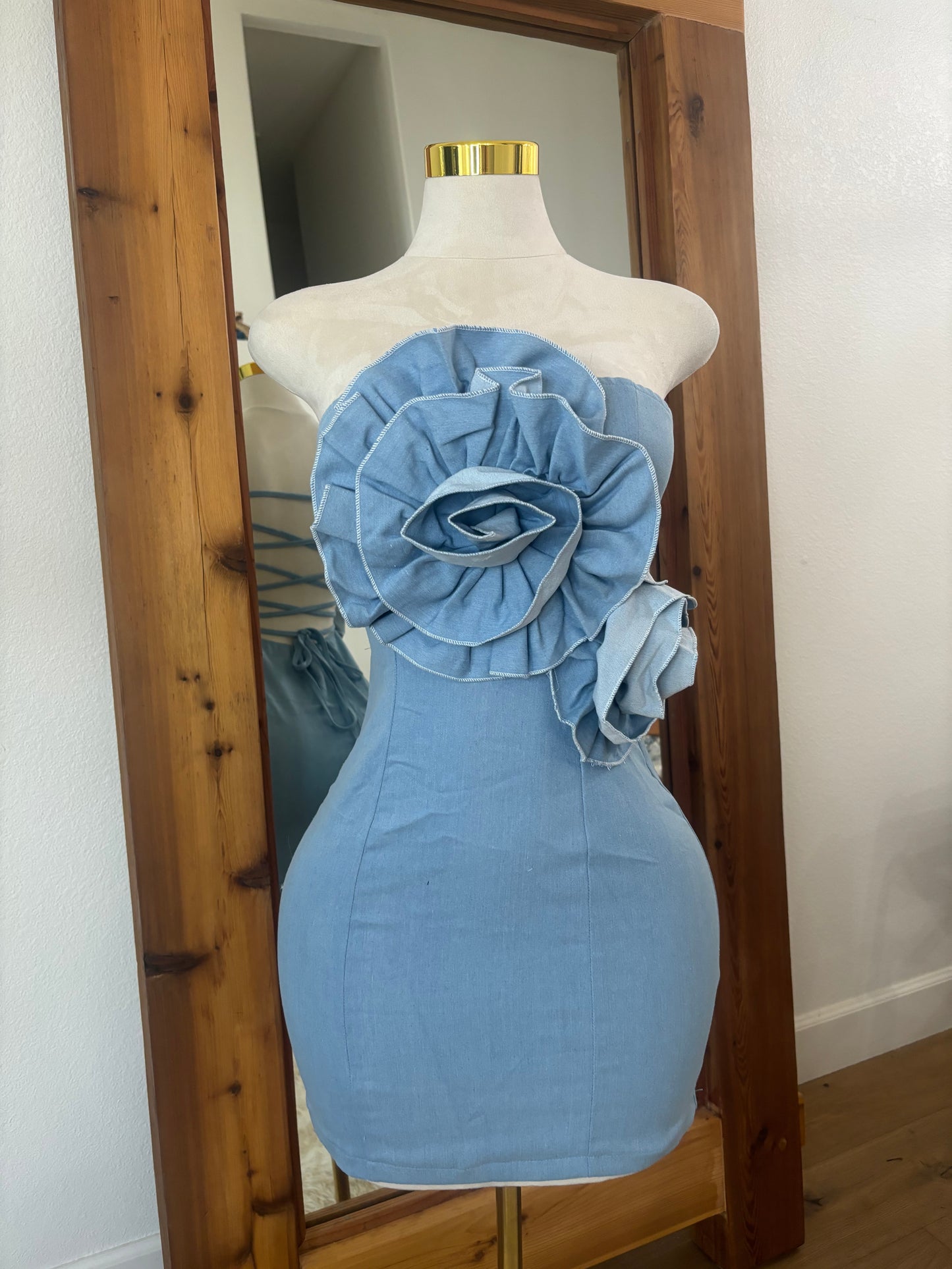 Rosé Denim Dress
