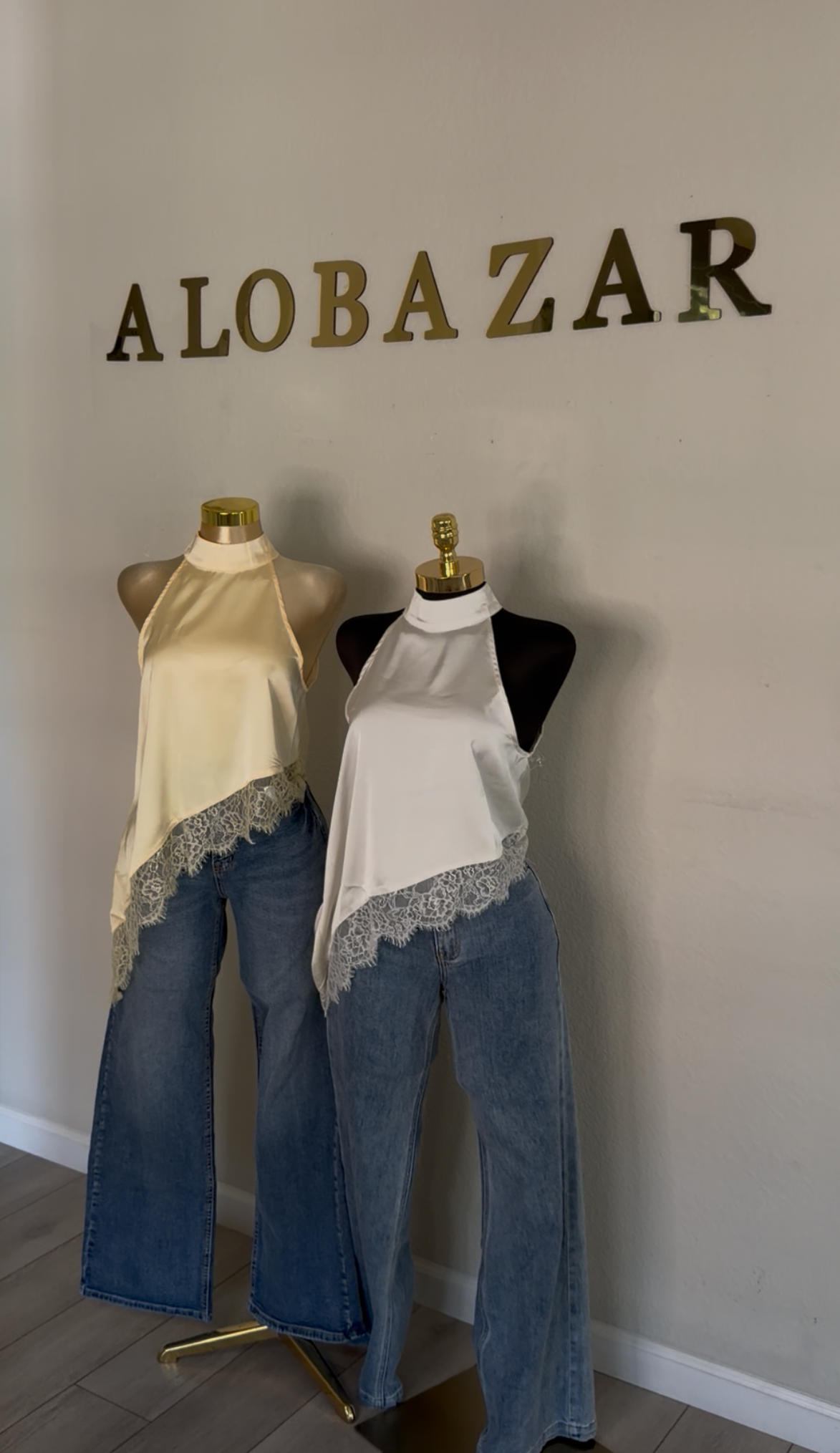 Silk + Lace Trim Tops