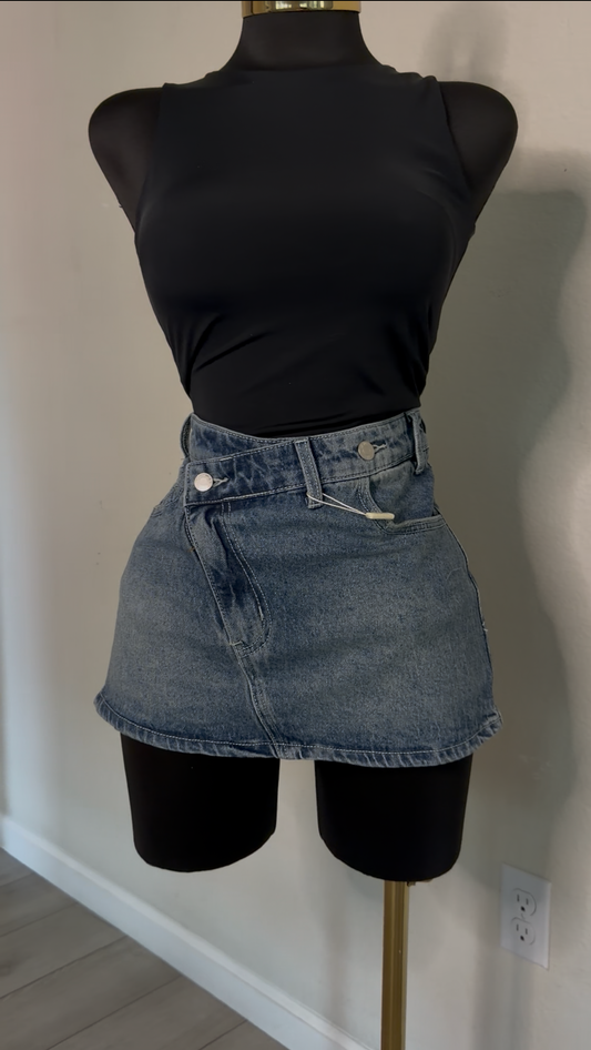 Aysemmetrical Denim Skirt