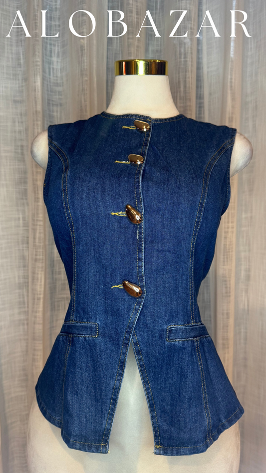 Denim & Gold Top
