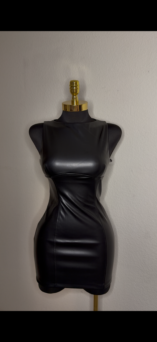 “Little Black” Leather Dress
