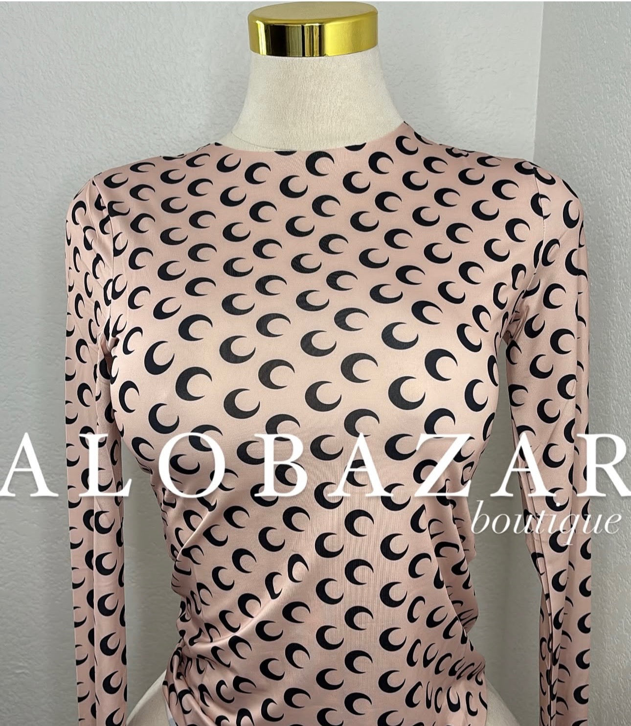 Under the Moon Top- Blush/Black