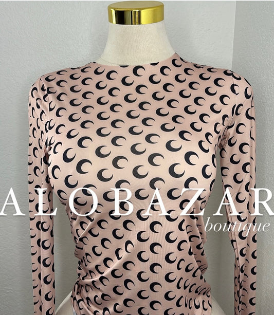 Under the Moon Top- Blush/Black