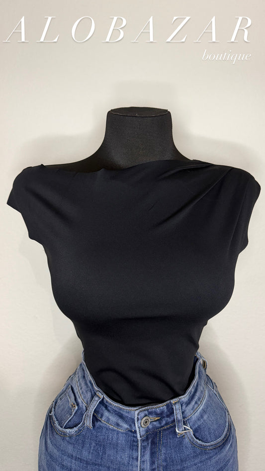 Ruched Body Suit - Black
