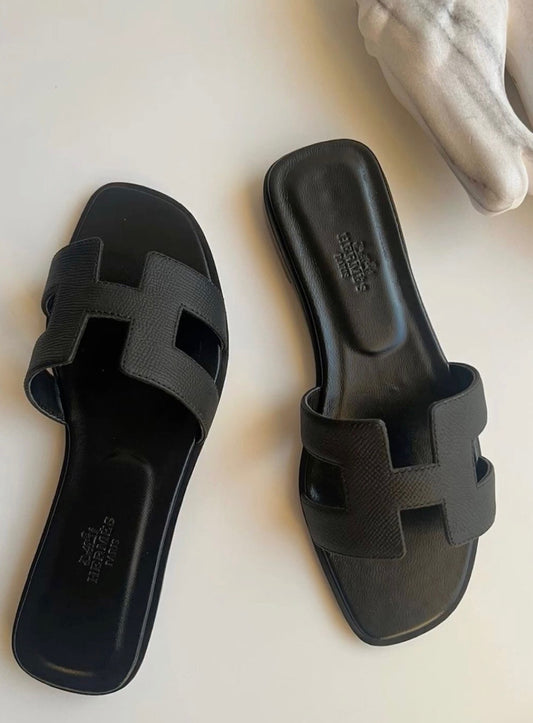 Black Leather Sandals