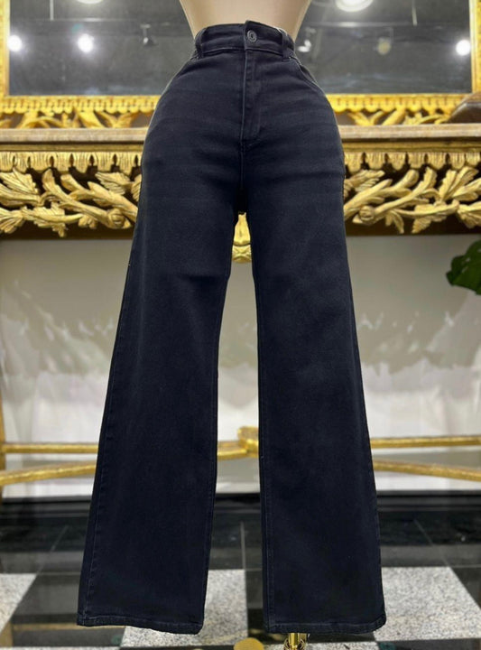 Black High Waisted Denim Pants