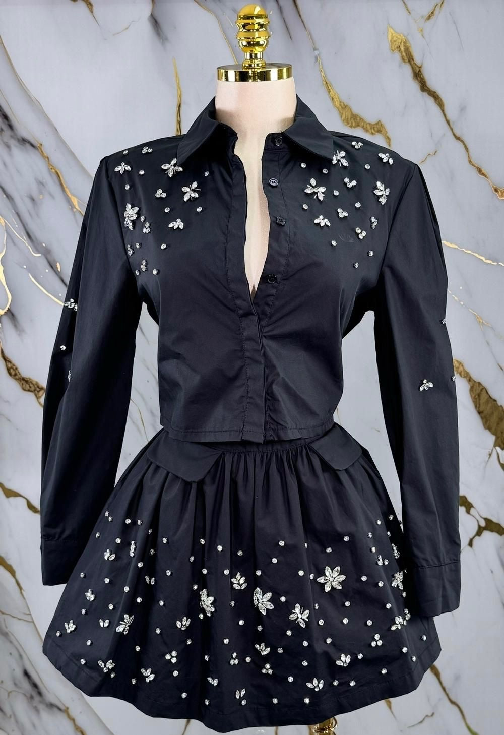 Black Glam Skirt Set