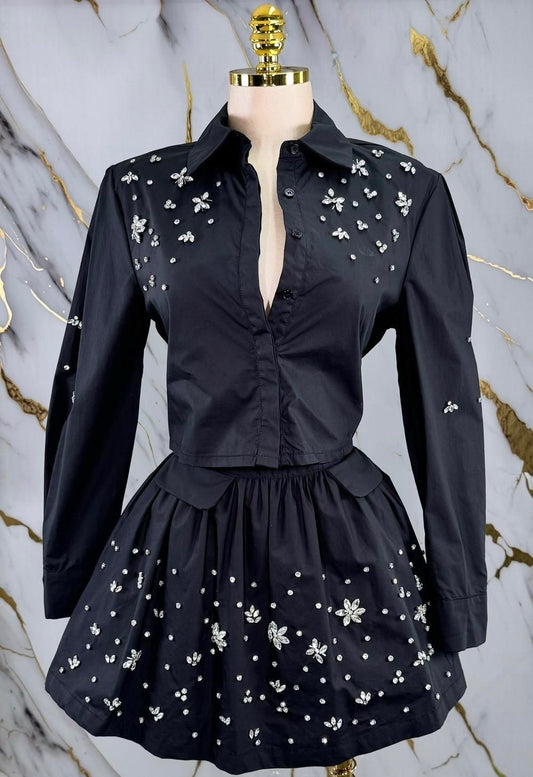 Black Glam Skirt Set