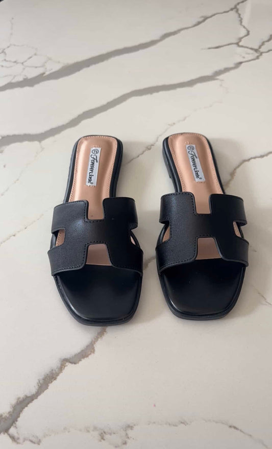 Black Leather Sandals